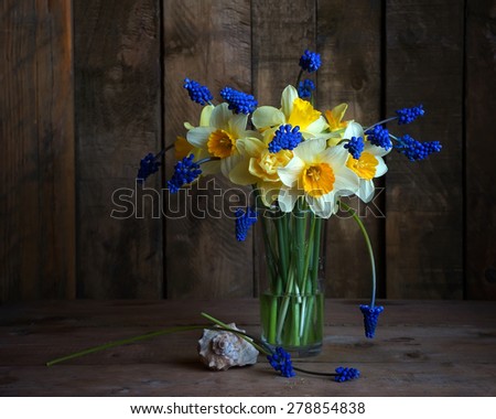 still life with a bouquet of narcissuses