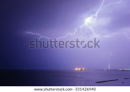 Perfect storm at sea. Limassol. Cyprus