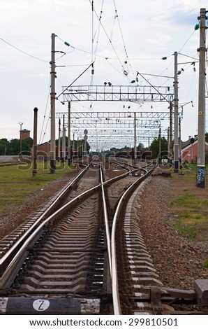 Railroad crossing at the station