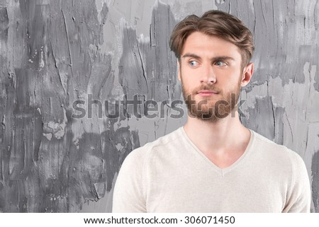 Young man with concerned face