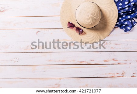 top view of straw beach hat