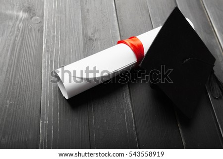 Black Graduation Cap with Degree