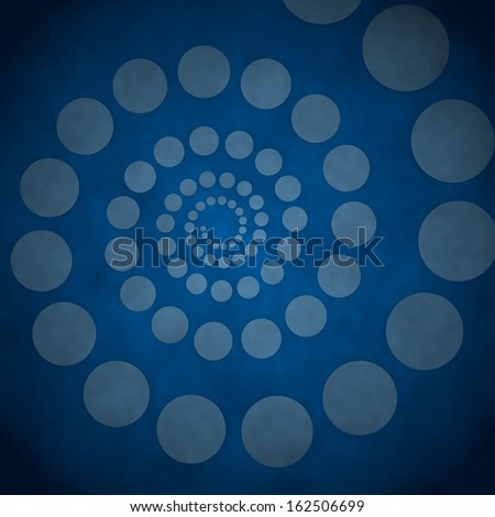 Blue  round spiral 3d graphic with vintage circle label  on vintage background