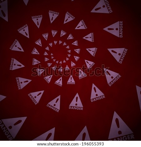 Dark red  stylish design 3d graphic with dangerous Danger label  on vintage background