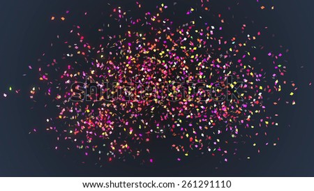 colorful confetti background. red. carnival or birthday party decoration concept