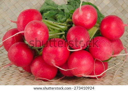 Fresh red radish isolated on white background