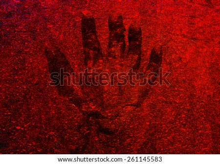 Hand red color texture background, Hand and mud image awesome.