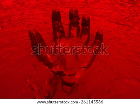 Hand red color texture background, Hand and mud image awesome.