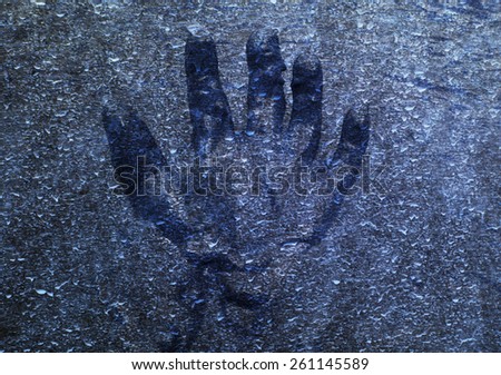 Hand blue sky color texture background, Hand and mud image awesome.