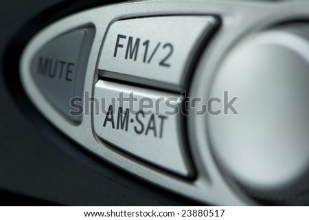 Radio knobs on a car stereo
