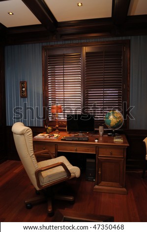 Classic interior design of cabinet boss room
