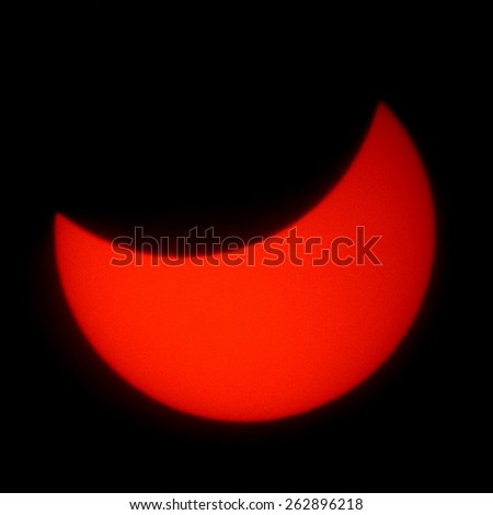 Partial Solar eclipse of March 20, 2015. View from the territory of Italy, Sicily.