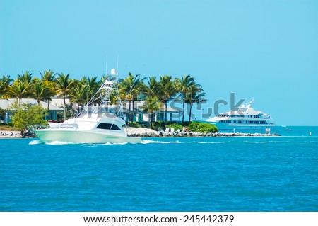 Sunset Key, Florida - February 28, 2009:  The yachting and island life around beautiful Sunset Key and Key West Florida