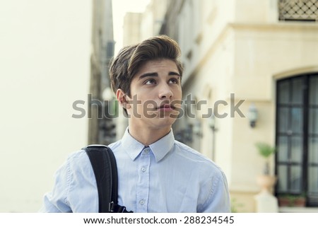 guy teen student outdoors in the summer