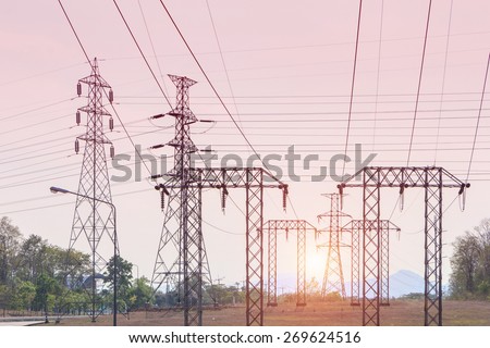 high voltage post.High-voltage tower,electric tower