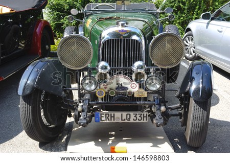 LANDSBERG, GERMANY - JULY 12: Oldtimer rallye for at least 80 years old antique cars with Lagonda open Tourer T5, built at year 1930, photo taken on July 12, 2013 in Landsberg, Germany
