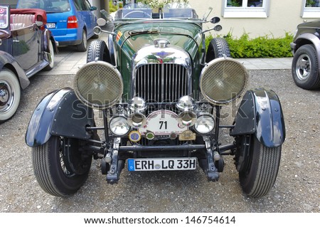 LANDSBERG, GERMANY - JULY 13: Oldtimer rallye for at least 80 years old antique cars with Lagonda open Tourer T5, built at year 1930, photo taken on July 13, 2013 in Landsberg, Germany