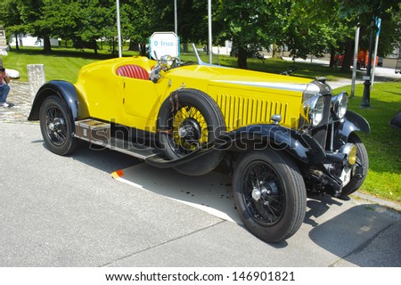 LANDSBERG, GERMANY - JULY 12: Oldtimer rallye for at least 80 years old antique cars with Vauxhall Hurlingham 20/60, built at year 1929, photo taken on July 12, 2013 in Landsberg, Germany