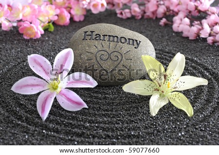  Garden on Zen Garden Of Harmony In Black Sand Stock Photo 59077660