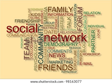 word cloud for social network