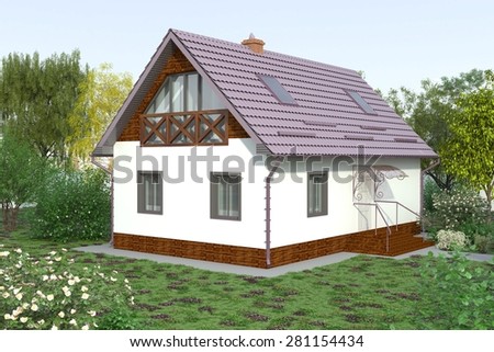 A cozy little house with a flower garden