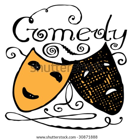 theatre mask clipart. stock vector : theater masks