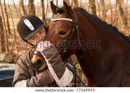 stock photo : Girl and pony