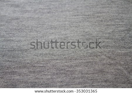 Selective focus of plain grey color cotton fabric