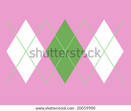 White and green diamonds on a pink background