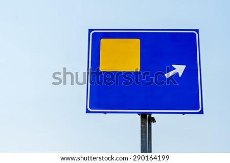 Road sign on sky background for past your information