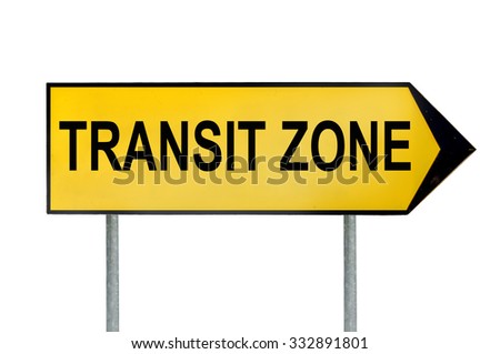 Transit zone traffic sign isolated on white