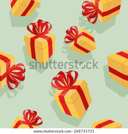 Gift boxes Seamless pattern. background for  holidays: birthdays, Christmas, holiday
