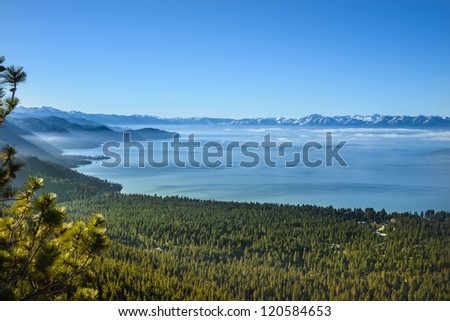 Beautiful horizontal shot of natural clear sky snowy mountain landscape