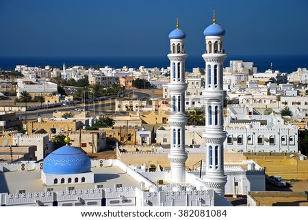 The mosque in Sur, harbor in Oman, Arabian Peninsula, Asia