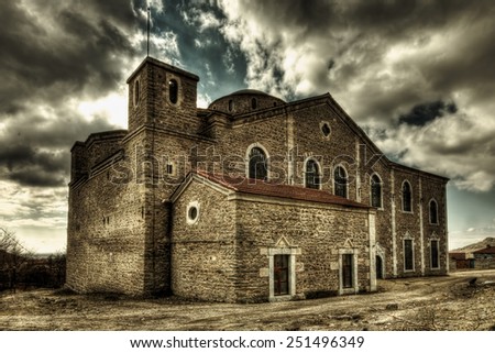 Dramatic high dynamic range shot of an historical church in Turkey