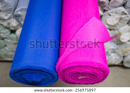 Colorful roll non-woven fabric, focus on front fabric