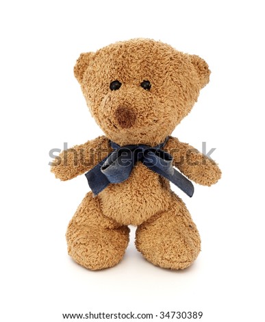 Classic Teddy Bear toy, isolated on a white background