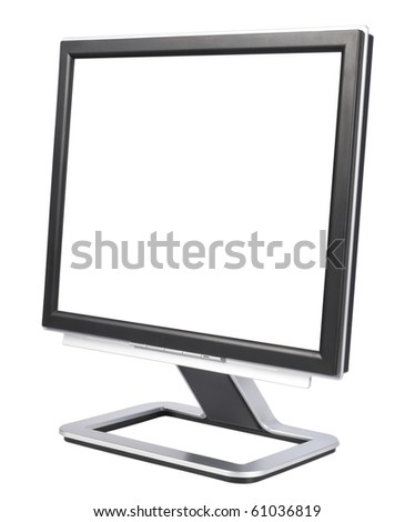a blank white screen. stock photo : Computer Monitor with lank white screen,isolated on white