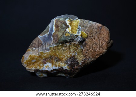 Collection of precious minerals in natural form - agates, polymetallic, jaspers and others.