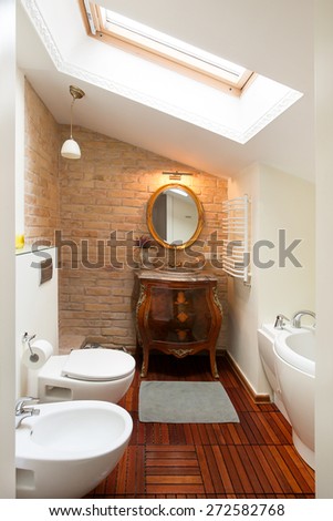 Bathroom interior with a vintage furniture