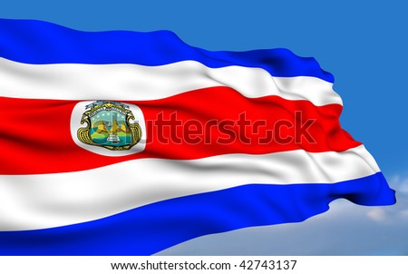 stock photo : Costa Rican flag