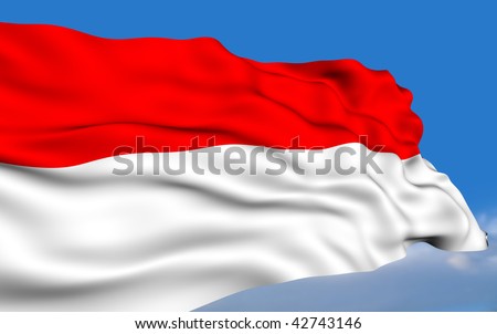Indonesian Flag Waving