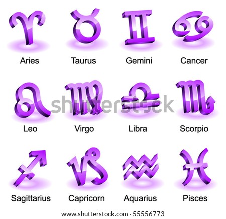 stock vector Horoscope zodiac star signs Vector
