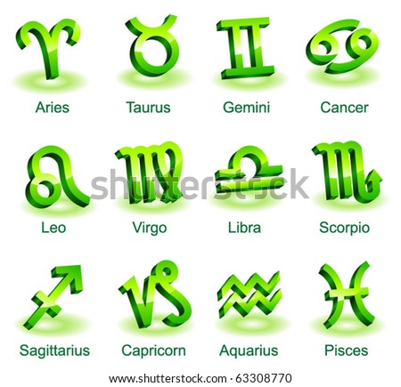 stock vector Horoscope zodiac star signs