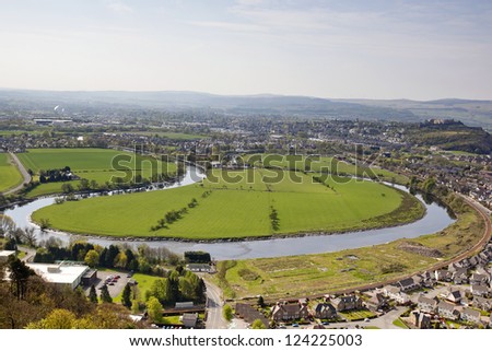 View of Stirling from the Wallace Monument, Stirling, Scotland, Europe