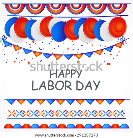 Celebration element set for Happy Labor Day