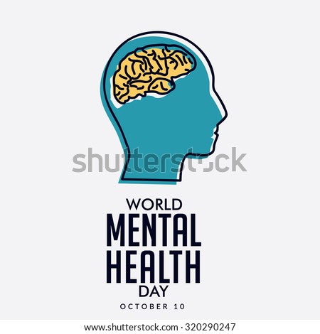 Vector illustration World Mental Health Day.
