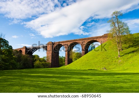 Lune viaduct - the typical viaduct in Yorkshire Dales National Park in Great Britain