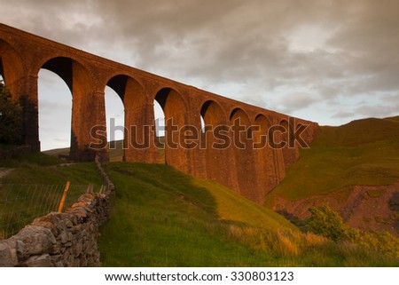 Old Arten Gill Viaduct in Yorkshire Dales National Park, Great Britain