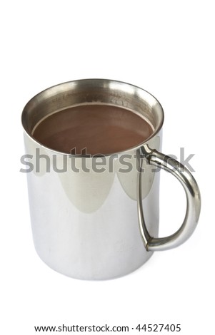Cup of cacao isolated on white background